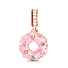 Gnoce Jewelry, Pink Doughnut, Gold Donuts, Candy Bracelets, Unicorn Stuff, Everything's Gonna Be Alright, Kids Jewellery, Pink Donut, Donut Pendant