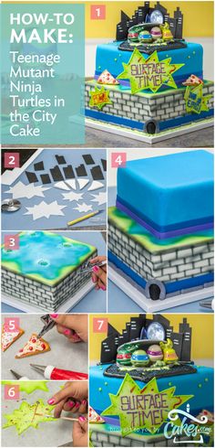 how to make a teenage mutant ninja turtles in the city cake