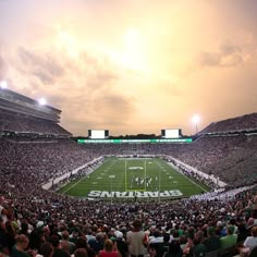 a football stadium filled with lots of people