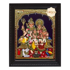 Buy Our Traditional Tanjore Painting of Lord Shiva With His Family Made by Our In-House Experienced Artisans, Who Carry Years of Experience Into the Field. Our Paintings Are Made of Pure Gold Leaf With Semi-precious Stones Attached and Framed in a Teakwood Frame With Rosewood Color Polish. Tanjore Painting of Lord Shiva With His Family, Lord Shiva Has Many Aspects, Benevolent as Well as Fearsome. In Benevolent Aspects, He Is Depicted as an Omniscient Yogi Who Lives an Ascetic Life on Mount Kailash as Well as a Householder With His Wife Goddess Parvati and Their Children's, Lord Kartikeya & Lord Ganesha. Attention Buyers!!  Kindly Note: - *We Do Custom Make as per Client Requirements (Color, Style, Size). *We Only Use High-Quality Termite-Free and Waterproof Plywood and Unbreakable Glass. * Shiva Wall Painting, Shiva Parivar, Shiva Wall Art, Painting Shiva, Lord Kartikeya, Rosewood Color, Shiva Family, Shiva Photos, Tanjore Painting