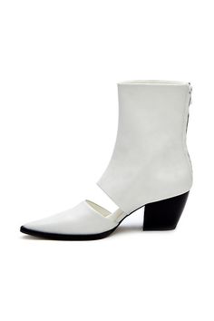 Caroline Cutout Booties by Matisse in White, Women's, Size: 5.5, Polyester/Leather/Rubber at Anthropologie Anthropologie, Leather, White