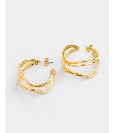 Inspired by nature, these lightweight hoop earrings from Soko resemble the ripples in a stream.  • Made from brass • Handcrafted in Kenya  Color: Gold Small Hoop Metal Wrap Earrings, Modern Open Circle Pierced Hoop Earrings, Small Hoop Metal Single Wrap Earring, Adjustable Modern Hoop Wrap Earrings, Modern Adjustable Hoop Wrap Earrings, Single Small Hoop Wrap Earrings, Adjustable Round Wrap Earrings, Pierced Round Metal Wrap Earrings, Metal Round Wrap Earrings