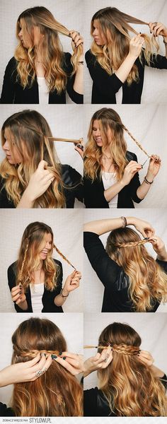 the woman is doing her hair in different ways