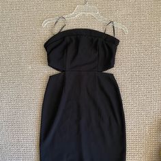 Can Be Dressed To Be Cute And Can Be Dressed To Be Very Sexy! Cut-Out, Strapless, Mini Black Dress Nwot! Never Been Worn! Lined Strapless Mini Dress For Night Out, Black Strapless Dress With Cutout, Black Mini Dress With Boning For Evening, Strapless Lined Bodycon Dress For Date Night, Black Spaghetti Strap Dress With Cutout, Spaghetti Strap Mini Dress With Cutout For Date Night, Date Night Bodycon Dress With Boning, Backless Strapless Dress For Going Out, Cutout Spaghetti Strap Dress For Date Night