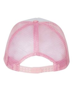 Foam Mesh-Back Trucker Cap - WHITE/ PINK - ADJUSTABLE | Valucap Foam Mesh-Back Trucker Cap in White/Pink Size Adjustable | Polyester Cheap Pink Baseball Cap For Beach, Pink Flat Bill Snapback Hat For Sports, Pink Flat Bill Sports Hat, Sporty Pink Baseball Cap For Sports Events, Pink Trucker Hat With Curved Visor, Pink Trucker Hat For Sports, One Size, Pink Trucker Hat For Sports, One Size Fits Most, Pink Adjustable Curved Visor Hat, Pink Adjustable Baseball Cap With Curved Visor