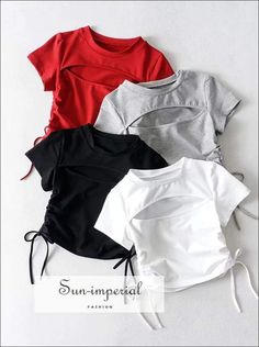 Sun-Imperial Material:COTTON Item Type:Tops Tops Type:Tees Sleeve Length(cm):Short Sleeve Style:REGULAR Fabric Type:JERSEY Pattern Type:Solid sun-imperialJK193184 Gender:WOMEN Clothing Length:Short Decoration:Hollow Out Style:Casual Collar:O-Neck See size chart : https://sun-imperial.com/pages/size-chartSizing advice :Most items run small ( discluding swimsuits and shoes) - If you are not sure which size will work best for you - You can email us via info.sunimperial@gmail.com and provide your bu Luxury Casual Gray Polo Shirt, Casual Drawstring Crop Top, Trendy Drawstring Crop Top, Trendy Crop Top With Drawstring, White Drawstring Crew Neck Top, White Crew Neck Top With Drawstring, Trendy Cotton Top With Drawstring, Trendy Crew Neck Top With Drawstring, Fitted Cotton Tops With Drawstring