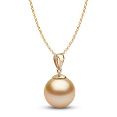 A lustrous golden South Sea cultured pearl dangles elegantly in this stunning women's pendant necklace. 18K Yellow Gold Golden South Sea cultured pearl The 16-inch rolo chain with a 2-inch extender secures with a spring ring clasp. From the Yoko London collection Jared The Galleria Of Jewelry, Yoko London, South Seas, Pearl Pendant Necklace, Rolo Chain, Cultured Pearls, Pearl Pendant, Spring Rings, Yellow Gold