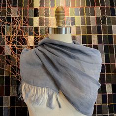 These sheer linen scarves by Vikolino have been a top seller at the shop for years now. Soft and lightweight, they are for spring, fall, and those extra cold air conditioned summer spaces. Measurements: 79" long x 18" wide Blue Scarves For Spring, One Size, Blue One Size Scarves For Spring, One Size Blue Scarves For Spring, Casual Linen Scarves For Summer, Bohemian Linen Shawl Scarf, Bohemian Linen Scarves For Spring, Casual Scarves For Summer, Casual Solid Color Scarves For Summer, Solid Cotton Scarf For Spring