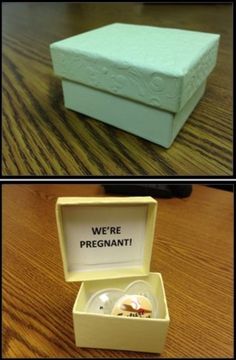 three different views of an empty box on a table