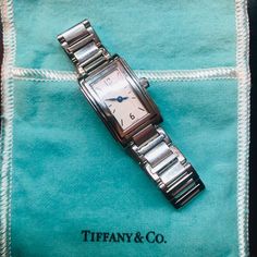 Stainless Steel Real Authentic Tiffany & Co. Beautiful And In Great Condition Minor Scuffs But Nothing Serious Battery Needs Replacement But They Will Do It At The Store For You. Classic Watch That Retailed At 2150.00 Jewelry Tiffany, At The Store, Tiffany Co Jewelry, Classic Watches, The Store, Tiffany & Co., Womens Jewelry Bracelets, Do It, Women Jewelry