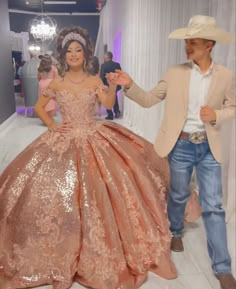 Rose Gold Quinceanera Chambelanes Outfits, Rose Gold Quinceanera Chambelanes, Rose Gold Quinceanera Court, Quince Picture Ideas With Chambelanes, Pink Quinceanera Chambelanes, Pink Vaquera Quince, Gold Chambelanes Outfits