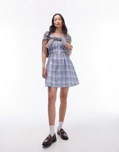 Dresses by Topshop Welcome to the next phase of Topshop Check design Shirred finish Adjustable straps Button placket Sleeveless style Regular fit Casual Blue Plaid Mini Dress, Casual Blue Plaid Dress For Daywear, Casual Gingham Plaid Dress With Buttons, Summer Plaid Dress With Buttons, Casual Gingham Plaid Dress For Daywear, Casual Plaid Gingham Dress For Daywear, Casual Plaid Dress For Spring Daywear, Casual Sleeveless Plaid Dress, Casual Sleeveless Plaid Dress For Daywear