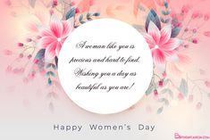 happy women's day card with flowers