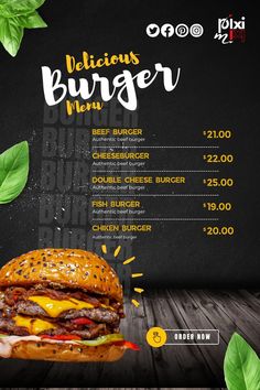 Menu Designs for Restaurant, Restaurant menu designs Resturant Menu, Restaurant Menu Card, Burger Bites, Menu Card Design, Bakery Interior, Burger Menu, Menu Designs, Burger Restaurant