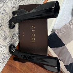 Brand New Gucci Boots! Runs Half Size Small. My Shoe Size Is Eu 37.5 And These Fit Me Perfectly. Designer Patent Leather Heeled Boots With Reinforced Heel, Gucci High Heel Calf Leather Boots, Gucci Designer Leather Heeled Boots, Designer Patent Leather Boots With Reinforced Heel, Gucci Designer Boots With Reinforced Heel, Gucci High Heel Evening Boots, Gucci Black Luxury Boots, Gucci Formal Boots With Branded Heel Counter, Gucci Black Evening Boots