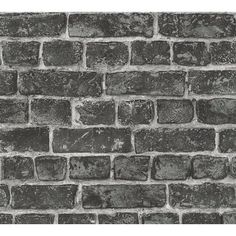 black and white brick wallpaper with no mortars or mortars on the side