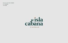 the island cabana logo is shown in green and brown colors on a white background