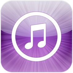 an app icon with a music note in the center, on a purple background that appears to be blurry