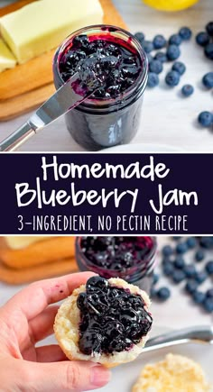 homemade blueberry jam recipe with 3 ingredients