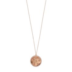 "Cubic zirconia accents and diamond-cut details lend a touch of sparkle to this charming 14k rose gold over silver disk pendant. PENDANT DETAILS Pendant length: 0.8"" L x 0.8"" W Necklace length: 16 in. + 2-in. extender Chain type: cable Clasp: spring ring Metal: sterling silver Plating: 14k rose gold Packaging: boxed CUBIC ZIRCONIA DETAILS Total weight: 9/10 ct. Shape: round Setting: pave Gemstones may have been treated to enhance their appearance. Special care may be required. Please visit our Rose Gold Diamond Necklace With Charms, Rose Gold Round Pendant Charm Necklace, Rose Gold Sterling Silver Medallion Charm Necklace, Rose Gold Sterling Silver Medallion Charm Necklaces, Rose Gold Diamond Pendant Charm Necklaces, Rose Gold Necklace With Round Pendant Charms, Rose Gold Medallion Necklace Tarnish Resistant, Rose Gold Necklaces With Charms And Round Pendant, Rose Gold Tarnish-resistant Medallion Necklace