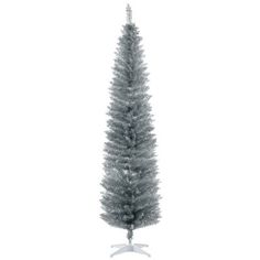 a silver christmas tree on a white background