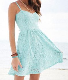 Blue and lacy dress. Its really pretty. find more women fashion ideas on www.misspool.com Confirmation Dresses, Blue Summer Dresses, Eyelet Dress, Outfit Casual, Spring Dresses, Tie Back, Blue Dress, Teen Fashion, Pretty Dresses