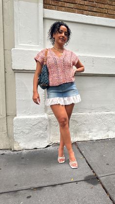 This handmade crochet top is perfect for all seasons. Double V neck style is flattering on all body types.  One size fits most S - L. Machine wash on gentle, lay flat to dry.  All sales final. Fitted V-neck Crochet Top With Pointelle Knit, Bohemian Textured Knit V-neck Top, Casual Open Knit Crochet V-neck Top, Beach V-neck Textured Knit Top, Summer V-neck Knit Top For Day Out, Spring Crochet V-neck Top, Casual V-neck Open Knit Crochet Top, Beach V-neck Stretch Knit Top, Pink V-neck Crochet Top For Spring