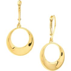 Olas d'Oro Earrings - 10K Yellow Gold Puffy Tapered Circle Drop Earrings Charm Making, Tennis Necklace, Circle Design, Eternity Bands, Estate Jewelry, Everyday Look, Types Of Metal, Diamond Jewelry, Luxury Design