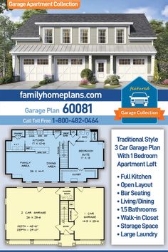 an advertisement for a garage plan that is in the process of being sold by familyhomplans com