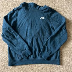 I’ve Had This For Awhile And It’s Still Feels Brand New. The Color Is Beautiful And It’s A Great Fit. I’m Usually A Small And It Could Definitely Fit Small-Medium. Love This! Price Is Negotiable. Nike Cotton Hooded Top, Blue Nike Hoodie For Loungewear, Nike Blue Hoodie For Loungewear, Nike Hooded Top For Loungewear, Nike Basic Tops For Fall, Basic Nike Winter Tops, Basic Nike Tops For Fall, Nike Casual Hooded Top, Basic Blue Tops With Ribbed Cuffs