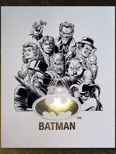 Meticulously produced using the artisanal technique of letterpress, the Batman™ Team Foil Letterpress Poster features an embossed gold foil image on creamy myst white paper. Professor Pyg, Foil Letterpress, The Riddler, Greatest Villains, Two Face