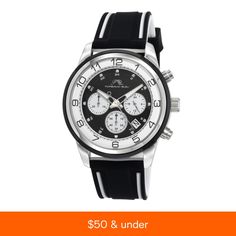 in stock Mens Chronograph, Chronograph Watch Men, Leather Watch Bands, Leather Band, Chronograph Watch, Stainless Steel Case, Jewelry Watches, Silver Tone, Genuine Leather