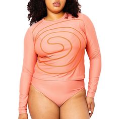 Your search for stylish high-coverage swim is over. MIGA Swimwears Alyssa Spiral Swim Shirt is a unique swim-to-street piece, which features a hand-marked spiral design and has UPF50 to protect your skin during outdoor activity. This rash guard has a close-fitting crew neck and since it is slightly cropped, it pairs well with the Colette High Waisted Bikini Bottoms and the Ally Boy Short. MIGA Swimwear surveyed over 400 women, including members of the disability community, to find their favorit Pink Beachwear Top For Pool, Fitted Tops For Water Sports In Summer, Pink Tops For Pool And Beach Season, Casual Rash Guard For Spring Swimming, Casual Spring Rash Guard For Swimming, Fitted Casual Rash Guard For Spring, Spring Casual Fitted Rash Guard, Fitted Pink Top For Poolside, Fitted Pink Tops For Poolside