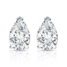 Embellish her ears with these Certified - Minimalist - 1 Carat Teardrop Moissanite - Solitaire Stud Earrings - 18K White Gold Plating Over Silver. Professionally handcrafted into a fine pear cut by our experts in lapidary, these affordable moissanite stud earrings comprise 1 carat moissanite on white gold plating over silver, and each side of the earrings weighs 0.5 carat. Special and non-traditional, these moissanite solitaire earrings is perfect for those who would love to express their charis Women Stud Earrings, Teardrop Diamond, Diamond Solitaire Earrings, Flawless Diamond, Cut Earrings, Solitaire Earrings, Pear Cut Diamond, Solitaire Studs, Moissanite Earrings