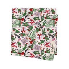 a christmas themed pocket square on a white background