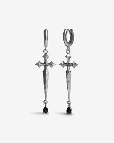 Necromancer Jewelry, October Jewelry, Grunge Accessories, Gothic Crosses, Alternative Jewelry, Earrings Aesthetic, Gothic Earrings, Studs Earrings, True Self