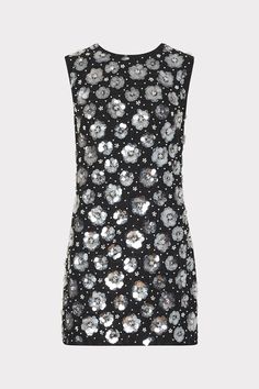 This mini shift-style dress is covered in party-ready floral paillette sequins and beading. Style it with a silver clutch and a chunky heel. Shift Mini Dress, Silver Clutch, Dress 12, Maxi Dress Cocktail, Cocktail Evening Dresses, Swimsuit Cover Ups, Mini Shift Dress, Swimsuit Cover, Sweater And Shorts