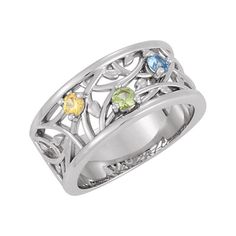 Customize with children's birthstone. This elegant ring is available in sterling silver with 1-5 birthstones. When you're ordering please select the ring size and include a note for birthstone details. I will respond your email to confirm. Stones will be set from left to right. This ring is sterling silver .925 but I can also make it in solid gold, please let me know if you're interested. The following simulated birthstones will be set: January - Simulated Garnet $0 February- Simulated Amethyst Family Birthstone Ring, Mothers Ring, Twig Engagement Ring, Family Rings, Floral Branch, Mother Rings, Gold Diamond Wedding Band, Family Jewellery, Mom Jewelry