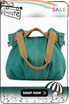 Vintage Canvas Tote Handbag Crossbody Bag Green Large Capacity Crossbody Canvas Bag, Green Crossbody Canvas Bag With Large Capacity, Green Crossbody Bag With Pockets, Green Canvas Pouch Shoulder Bag, Casual Satchel Hobo Bag With Top Carry Handle, Green Canvas Shoulder Bag For On-the-go, Green Double Handle Shoulder Bag With Pockets, Green Shoulder Bag With Double Handle And Pockets, Green Shoulder Bag With Pockets And Double Handle