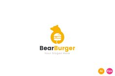 the bear burger logo is designed to look like an animal