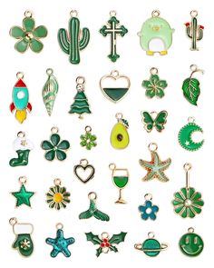 PRICES MAY VARY. Green Themed Charms: You will recieve 30 different styles green enamel charms. The pendants are rich in styles and sufficient in quantity to meet your various handmade needs. Main color is green color. Quality Materials: Our enamel jewelry is made of zinc alloy and plated with gold and color enamel, which is bling and shiny, not easy to fade, reliable and safe to use, a good choice for DIY crafts lovers. Suitable Size: The size of the assorted enamel pendants is about 12 - 27 mm Green Charms Jewelry Perfect For Gifts, Green Charms With Lobster Clasp For Gift, Enamel Dangling Charms For Jewelry Making, Green Charm Necklace With Dangling Charms For Gift, Enamel Dangling Charms For Gifts, Green Charm Bracelet As A Gift, Green Enamel Charm Jewelry, Green Dangling Charms For Gift, Green Dangle Charm Necklace