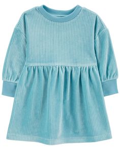 Crafted in fuzzy velour with long sleeves, this cozy dress is perfect for keeping baby warm and stylish, too. Cozy Dress, Velour Dress, Carters Baby, Baby Warmer, Toddler Girl Dresses, Baby Long Sleeve, Shop Clothing, Holiday Fashion