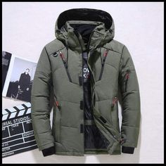 LOVEMI Down Jackets Green / 4XL Men's down jacket Winter Parka Men, Winter Jacket Men Casual, Mens Outwear, Snow Coat, Winter Typ, Mens Down Jacket, Warm Winter Jackets, Duck Down Jacket, Mens Jackets Casual