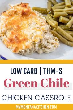 low carb, thm - s green chile chicken casserole on a plate