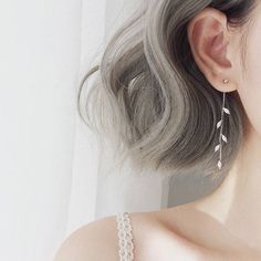 Silver Plated Crystal Leaf Tassel Drop Earrings New Fashion Earrings, Cherry Drop Earrings, Vintage Drop Earrings, Korean Earrings, Wedding Pendant, Long Tassel Earrings, Tassel Drop Earrings, Leaf Earrings, Tassel Earrings