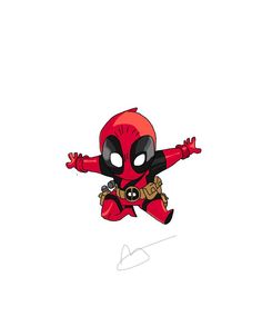 deadpool flying through the air with his arms outstretched