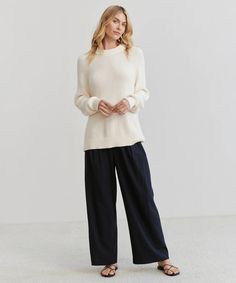 Oversized Cotton Fisherman – Jenni Kayne Oversized Classic Sweater With Ribbed Collar, Classic White Relaxed Fit Sweater, Classic Relaxed Fit Winter White Sweater, Oversized Classic Beige Sweater, Oversized Classic Sweater For Work, Classic Oversized Beige Sweater, Classic Oversized Sweater For Work, Oversized Classic Sweater With Ribbed Cuffs, Classic Off-white Relaxed Fit Sweater