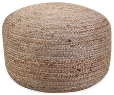 a large round poufle made out of jute is shown on a white background