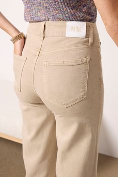 Cuffed hems elevate these stylish wide leg jeans by Paige, featuring a high-rise waist, zipper fly closure, and versatile beige wash. They're crafted for day-to-night wear in soft, vintage-feel stretch denim. | PAIGE Women's Sasha Ankle w Extra Wide Cuff Jeans, Size 27, Taupe Trendy Wide Leg Neutral Jeans, Trendy Beige Wide Leg Jeans, High Rise Beige Wide Leg Pants With Relaxed Fit, Mid-rise Beige Wide Leg Pants For Spring, Beige Cropped Leg Wide Pants In Cotton, Beige Relaxed Fit Flare Jeans For Spring, Beige Cropped Wide Leg Cotton Pants, Beige Cotton Cropped Wide Leg Pants, Spring Mid-rise Beige Wide Leg Pants