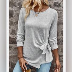 Preowned, New Without Tags Boho Long Sleeve Top, Blue Long Sleeve Tops, Famous Black, Trendy Tops For Women, Trendy Tops, Casual Shirt, Tops For Women, Grey Long Sleeve, Fashion Tops